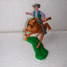 bnk jc Figurina de plastic - Timpo - cowboy calare