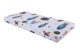 Saltea cu memorie Somnart Memory 70x140, &icirc;naltime 10 cm, pentru bebelusi si copii, husa impermeabila, fermitate medie, model rachete Relax KipRoom