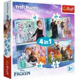 PUZZLE TREFL 4IN1 FROZEN 2 UIMITOAREA LUME DISNEY