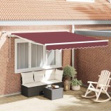 vidaXL Copertina retractabilă automat cu LED, vișiniu, 300x250 cm 3214971