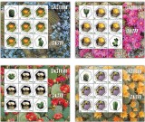 ROMANIA 2023 CACTUSI Minicoli cu 7 timbre + 2 viniete bordura ilustrata LP.2438