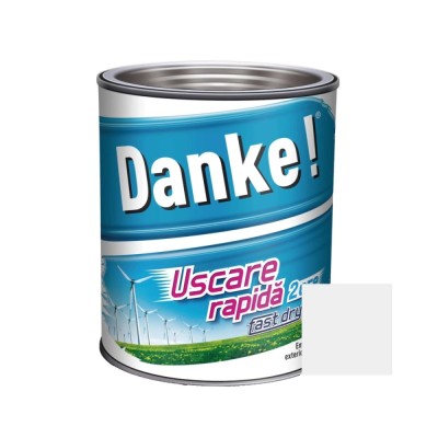 Vopsea alchidica pentru lemn / metal, Danke! Uscare Rapida, mat, interior / exterior, alb, 0.75 L foto