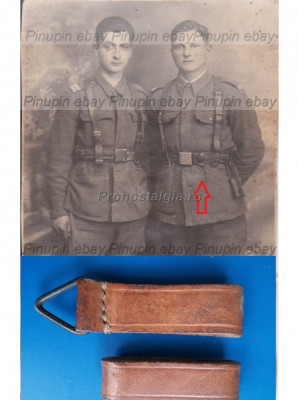 Set Gaica ww2 romaneasca pt centura piele port bidonas foto