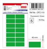 Etichete Autoadezive Color, 19 X 40 Mm, 70 Buc/set, Tanex - Verde Fluorescent