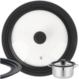 Capac universal 3 &icirc;n 1 din silicon si sticla 28/30/32 cm Ruhhy