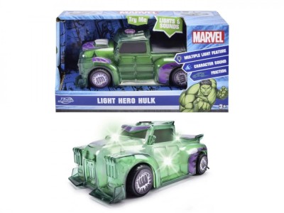 JADA MARVEL MASINUTA LIGHT HERO HULK CU SUNETE SI LUMINI SCARA 1:32 foto