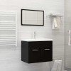 VidaXL Set mobilier de baie, 2 piese, negru, PAL 804783
