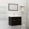 Set mobilier de baie, 2 piese, negru, PAL
