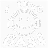 Sticker Auto I love bass, alb, Palmonix