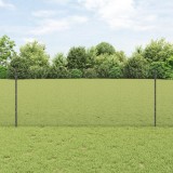 VidaXL Gard din S&acirc;rmă Sudată cu 44 U Poste Gri 1x50 m Oțel