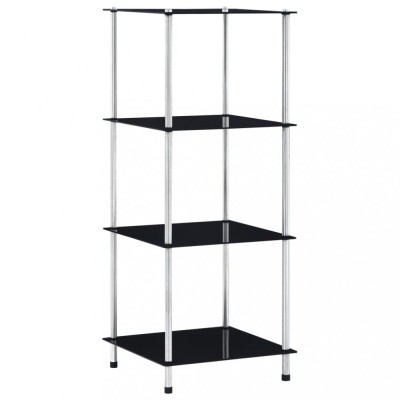 vidaXL Raft cu 4 niveluri, negru, 40 x 40 x 100 cm, sticlă securizată 249510 foto