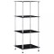 vidaXL Raft cu 4 niveluri, negru, 40 x 40 x 100 cm, sticlă securizată 249510