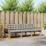 vidaXL Set de canapele de exterior cu pernă 3 pcs Alb și gri deschis 3388377