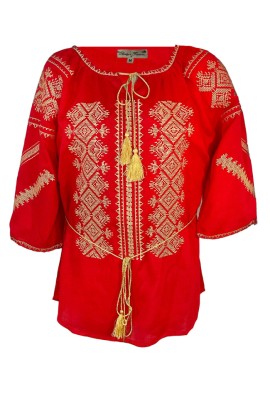 Bluza tip ie dama RBIB, marime M, rosu/auriu foto