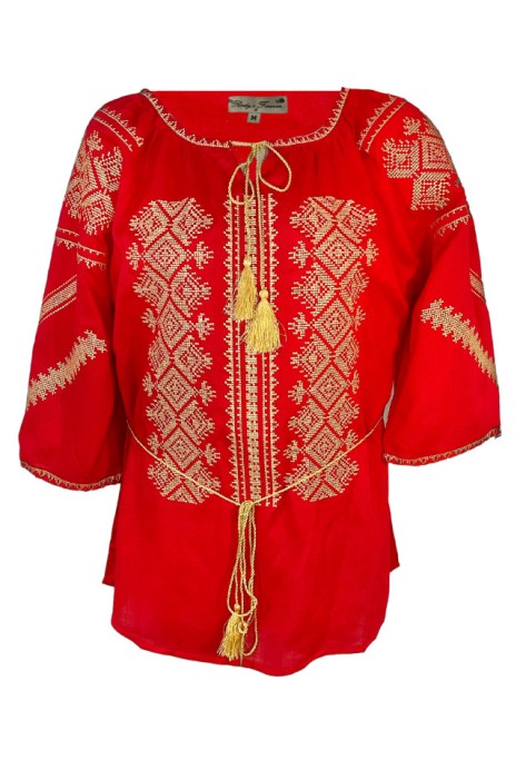 Bluza tip ie dama RBIB, marime M, rosu/auriu