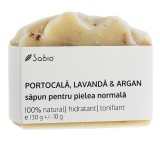 Sapun natural pentru pielea normala cu portocala, argan si lavanda, 130g, Sabio