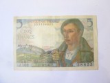 Franța 5 Francs 1943,bancnota din imagini &icirc;n stare foarte bună