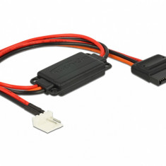 Cablu de alimentare conversie voltaj Floppy 4 pini 5V la SATA 15 pini 3.3V + 5V T-M, Delock 62906
