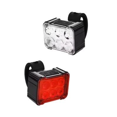Lumini bicicleta, Roll Fast 31310R, far fata + stop spate, cu LED, 180 + 25 lumeni, baterie 800 mAh, cu incarcare USB, set foto