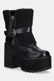 Buffalo botine Killah Fold Boot Warm culoarea negru, cu toc drept, 1220081-BLK