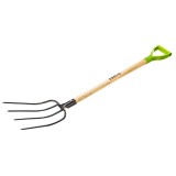 Furca universala de gradina cu 4 dinti, coada din lemn si maner ergonomic