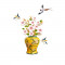 Sticker decorativ, Vaza cu flori, 74 cm, 1464ST