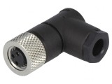 Conector M8 Mamă 3 Pin 90&deg; pe Cablu