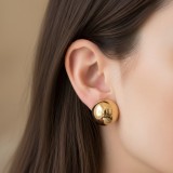 Cumpara ieftin Cercei din Argint 925 Placat cu Aur , Model Sferic Bold pe Lob (Chunky Studs)
