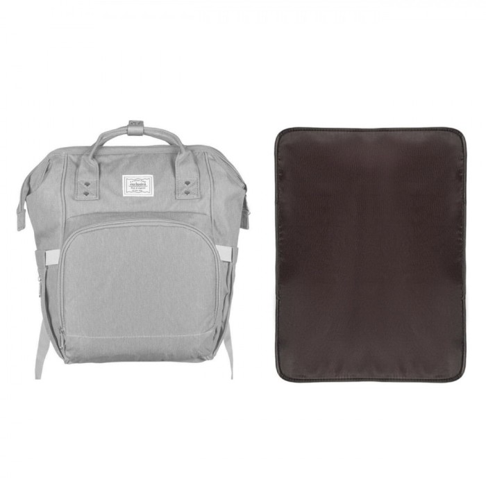 Ghiozdan Scutece, Model Gri, Dimensiuni 25x15x37cm, Material Sintetic, Include Saltea Schimbat