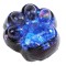 Jucarie antistres squishy, flippy, cu revenire lenta, model labuta de pisica cu sclipici, 6.5x6 cm, 60g, ambalaj transparent, albastru-negru