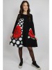 Rochie Midi Ferrara Daisy Dots, Maneca Lunga, Buzunar, Buline, Flori, Toamna 2024, Talie Unica (M-XL), Multicolor