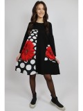 ROCHIE MIDI CU MANECA LUNGA SI BUZUNAR APLICAT DAISY DOTS FERRARA TALIE UNICA Multicolora