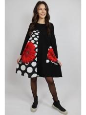 ROCHIE MIDI CU MANECA LUNGA SI BUZUNAR APLICAT DAISY DOTS FERRARA TALIE UNICA Multicolora