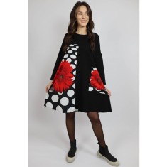 ROCHIE MIDI CU MANECA LUNGA SI BUZUNAR APLICAT DAISY DOTS FERRARA TALIE UNICA Multicolora