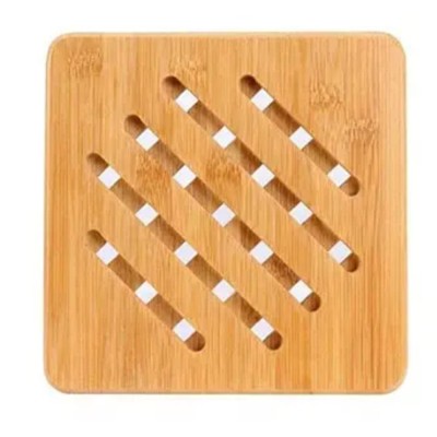 Suport din bambus Pufo Kitchen pentru vase fierbinti, oale, cratite, 18.5 cm, maro foto