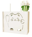 Suport Router Wireless WiFi, Mascare Fire &amp; Cabluri, PVC, 22.5x20 cm, Alb, Montare Perete