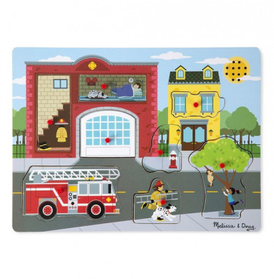 Puzzle cu sunete Brigada de pompieri Melissa and Doug foto