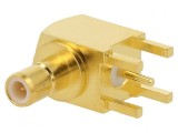 Soclu SMB 90&deg; THT PTFE aurit 50&Omega;