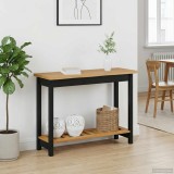 VidaXL Masă de consolă EKAI Negru 112 x 35 x 76 cm Lemn masiv de pin 42037017