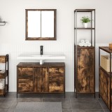 Set de baie din 2 piese, stejar fumuriu, lemn compozit