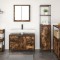 Set de baie din 2 piese, stejar fumuriu, lemn compozit
