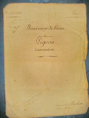 B95-I-Act vechi 1858-Demission de biens Napoleon imparat Franta. Coperta carton cu 8 pagini interior, total 10. foto