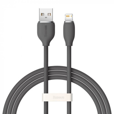 Cablu Baseus Jelly tip USB la Lightning, 2.4 A, 1.2 m, Negru foto