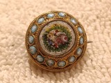 BROSA MICROMOZAIC VENETIAN manopera EXCEPTIONALA de colectie 1900 UNICAT splendida DE EFECT vintage IMPECABILA