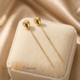 Cercei Picatura de Aur , Cercei Tip Fir placati 18K Brazilia, 7 cm