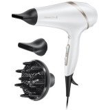 Uscator de par, Remington, 2300W, motor AC, 3 trepte de temperatura, Alb/Negru
