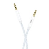 Cablu audio XO NB-R211C, mini jack 3.5 mm AUX, 1m, Alb/Albastru