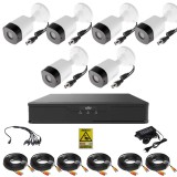 Sistem supraveghere video 6 camere exterior 2MP, 1080P full hd IR 20m, XVR 8 canale, accesorii full, live internet SafetyGuard Surveillance, Dahua