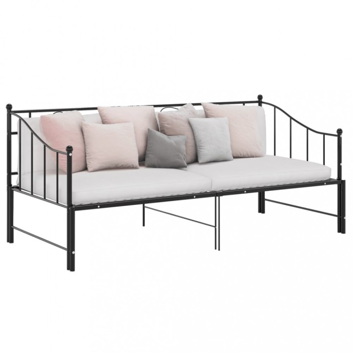 Gossi cadru pat canapea extensibila, negru, 90x200 cm, metal