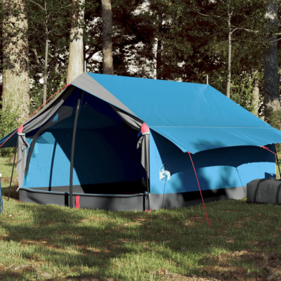 vidaXL Cort camping pentru 2 persoane, albastru, impermeabil foto